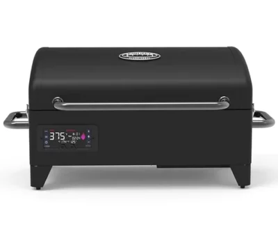 Louisiana Grills 10838 19 Inch Smart Table Top Wood Pellet Grill with Smoker,  333 sq. in. Total Cooking Space, Pressurized Cooking System™, 10-pound  Pellet Hopper, Programmable Meat Probe, One-Touch Ignition, and Standard